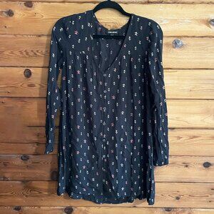 Billabong long sleeve woman triangle pattern dress flowy Size Small